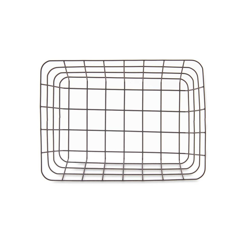 PANIER MÉTAL NOIR RECTANGULAIRE MOYENE