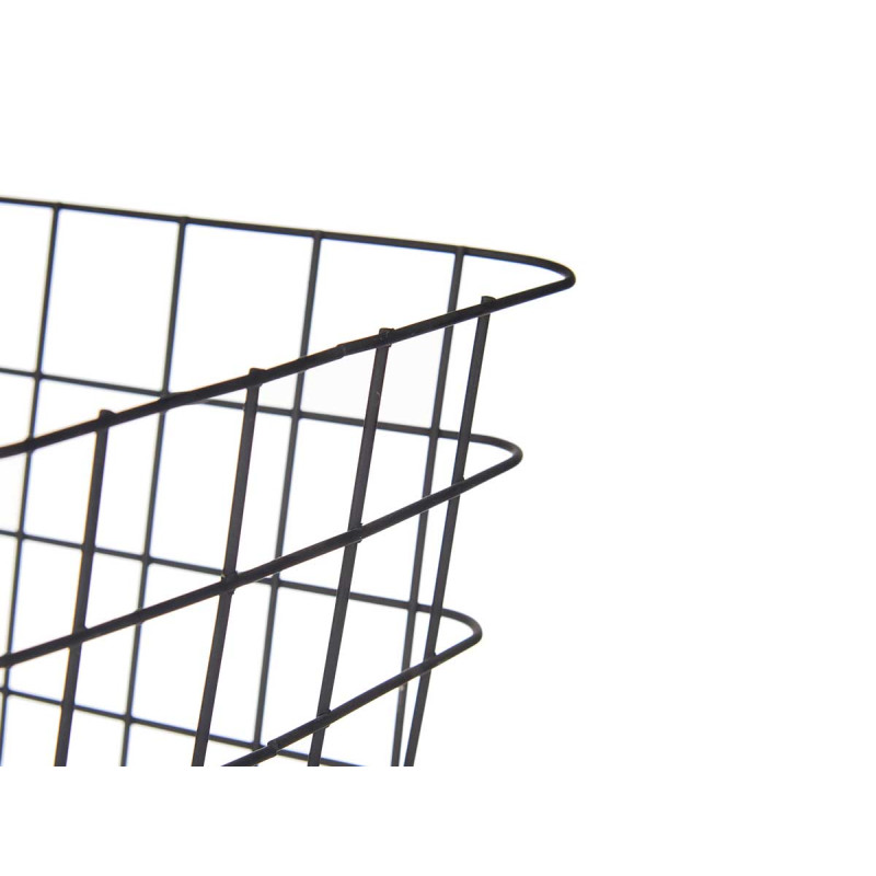 BLACK METAL SQUARE BASKET MEDIUM