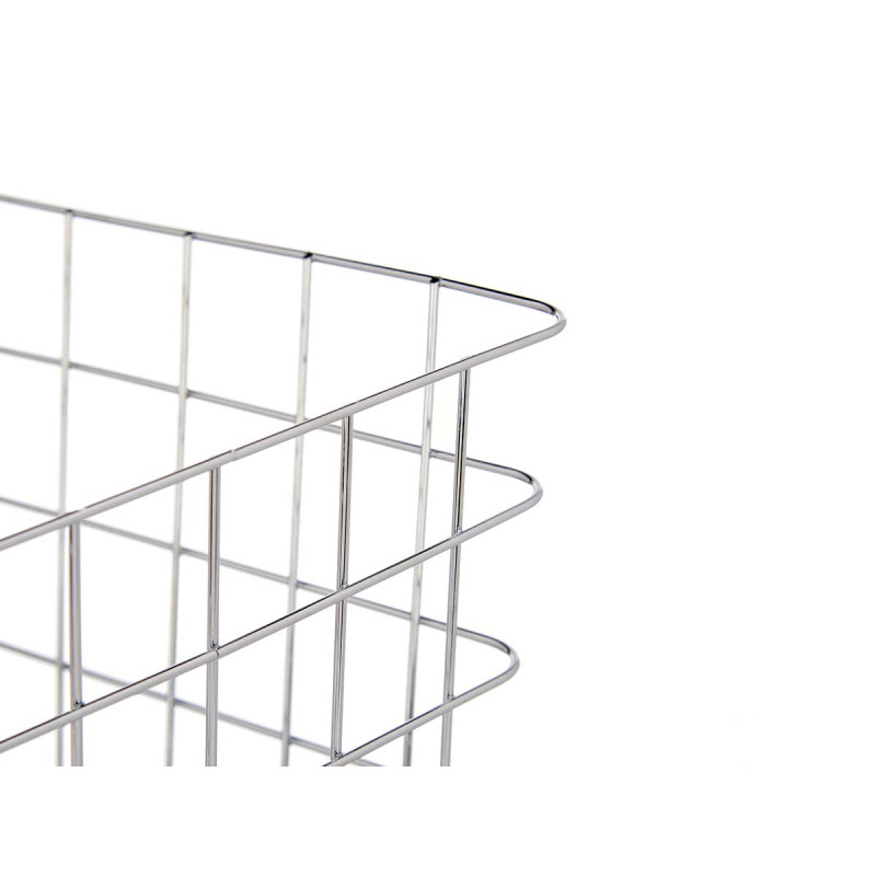 PANIER MÉTAL CHROME RECTANGULAIRE GRAND