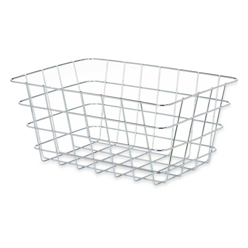 PANIER MÉTAL CHROME RECTANGULAIRE MOYENE