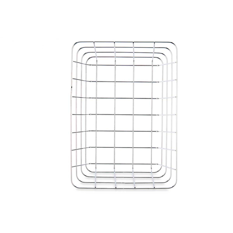 PANIER MÉTAL CHROME RECTANGULAIRE MOYENE