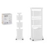 WHITE PLASTIC CLOTHES ORGANIZER 3 HEIGHTS WHEELS