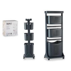 ANTHRACITE PLST CLOTHES ORGANIZER 3 HEIGHTS WHEELS