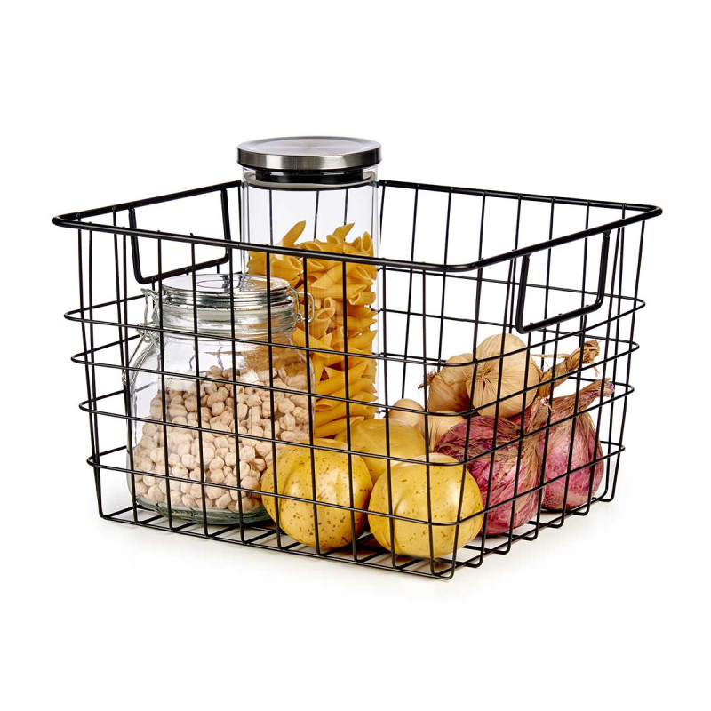 PANIER AVEC ANSE ACIER NOIR MATE