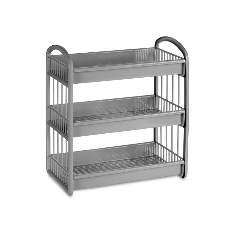  GREY PLASTIC SHELF 3 HEIGHTS