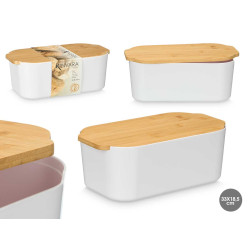 BAMBOO LID WHITE BREAD BIN 4,5L