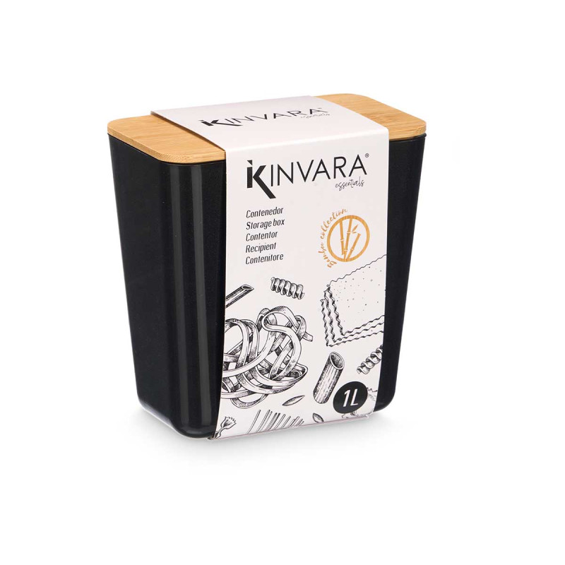 FRASCO RETANGULAR BAIXO PRETO 1L