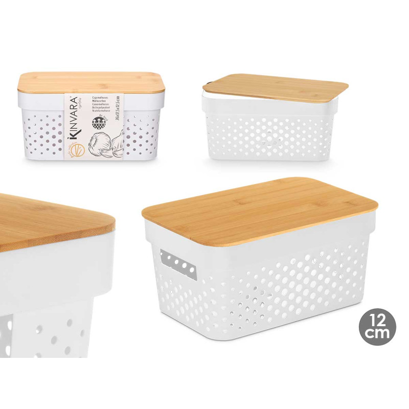 SCATOLA MULTIUSO FORATA TAPPO BAMBU PIC BIANC 12CM