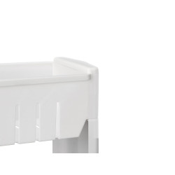 CHARIOT 4 ROUES 3 ETAGERES BLANC