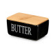 BLACK BUTTER DISH BAMBOO COVER