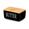 BLACK BUTTER DISH BAMBOO COVER