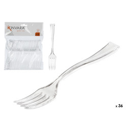 SET 36 GARFO SOBREMESA PLASTICO TRANSPARENTE