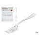 SET 36 TRANSPARENT PLASTIC DESSERT FORK