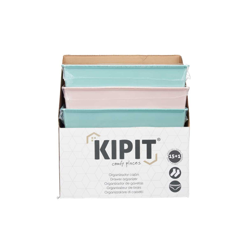 ORGANISATEUR TIROIR 16 CREUX KIT 2 COUL ROSE-VERT