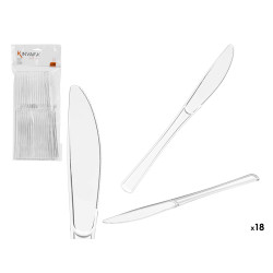 SET 18 CUCHILLO PLASTICO TRANSPARENTE