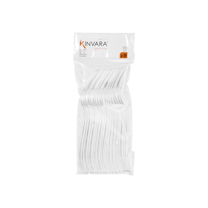 SET 18 TRANSPARENT PLASTIC FORK