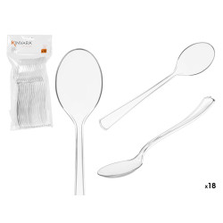 SET 18 CUCCHIAIO PLASTICA TRASPARENTE 