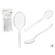SET 18 TRANSPARENT PLASTIC SPOON