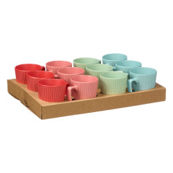 ASSORT POIGNEES MUGS LE PETIT DEJEUNER 4 CLR VIVES