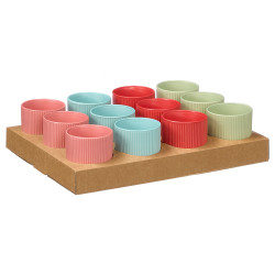 ASS BICCHIERI A RIGHE 4 COL VIVACI 270ML