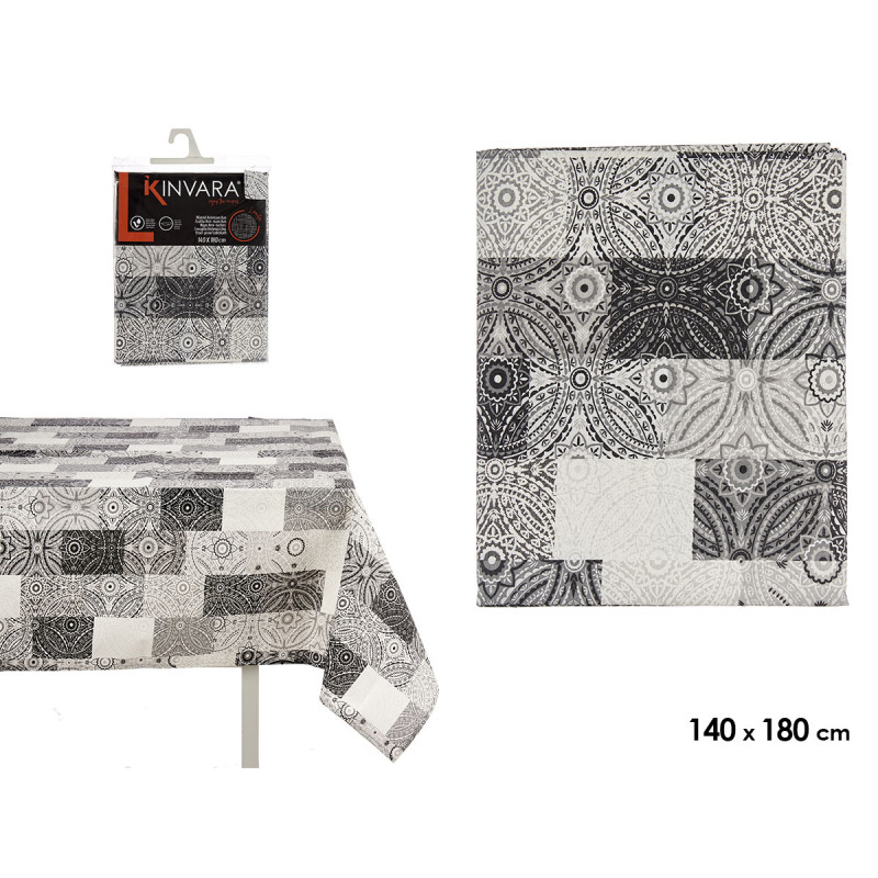 MANTEL LONETA ANTIMANCHAS 140X180CM AZULEJO GRIS