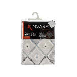 MANTEL LONETA ANTIMANCHAS 140X180CM ROMBOS AZUL