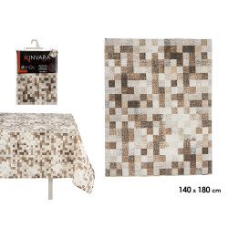 TOALHA MESA LONA ANTIMANCH 140X180CM QUAD BEGE
