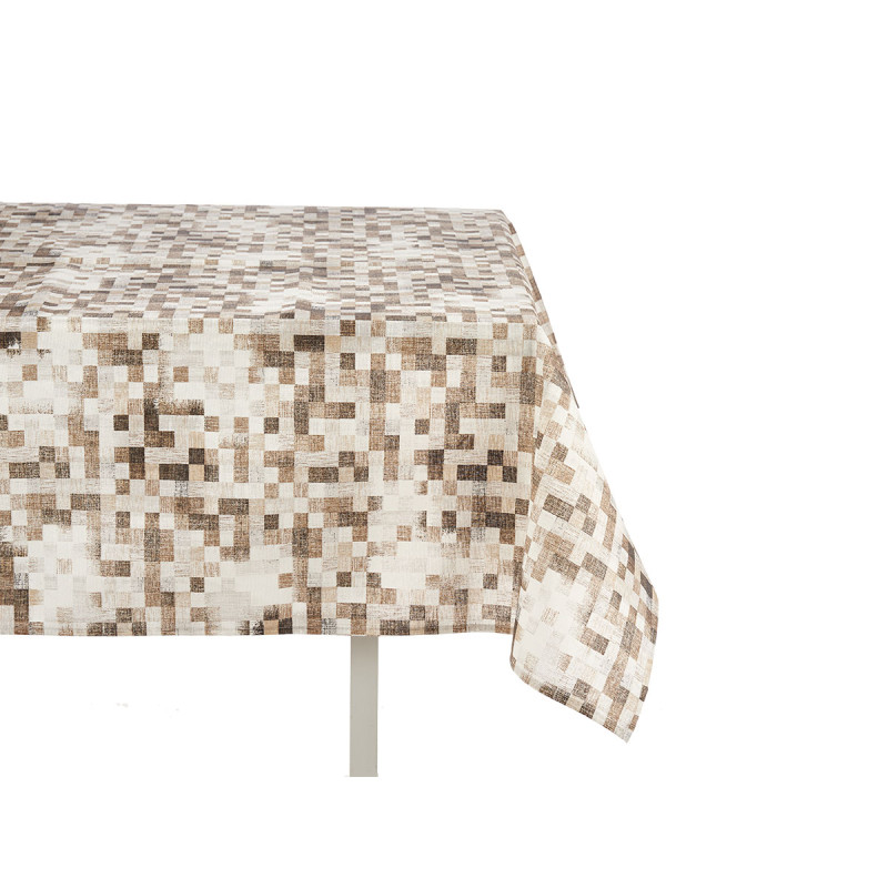 TOALHA MESA LONA ANTIMANCH 140X180CM QUAD BEGE