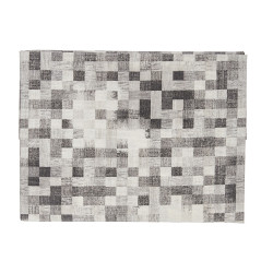 MANTEL LONETA ANTIMANCHAS 140X180CM CUADROS GRIS