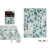 MANTEL LONETA ANTIMANCHAS 140X180CM CUADROS AZUL
