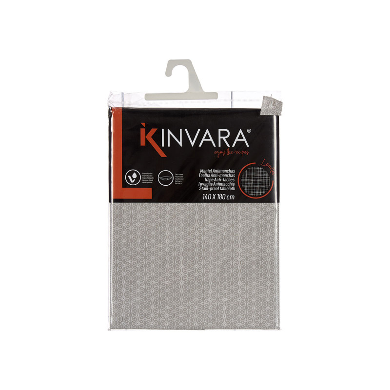 MANTEL LONETA ANTIMANCHAS 140X180CM ESTRELLA GRIS