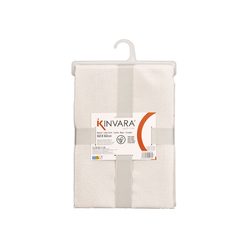 POLYESTER TABLECLOTH 140X240CM PEARL