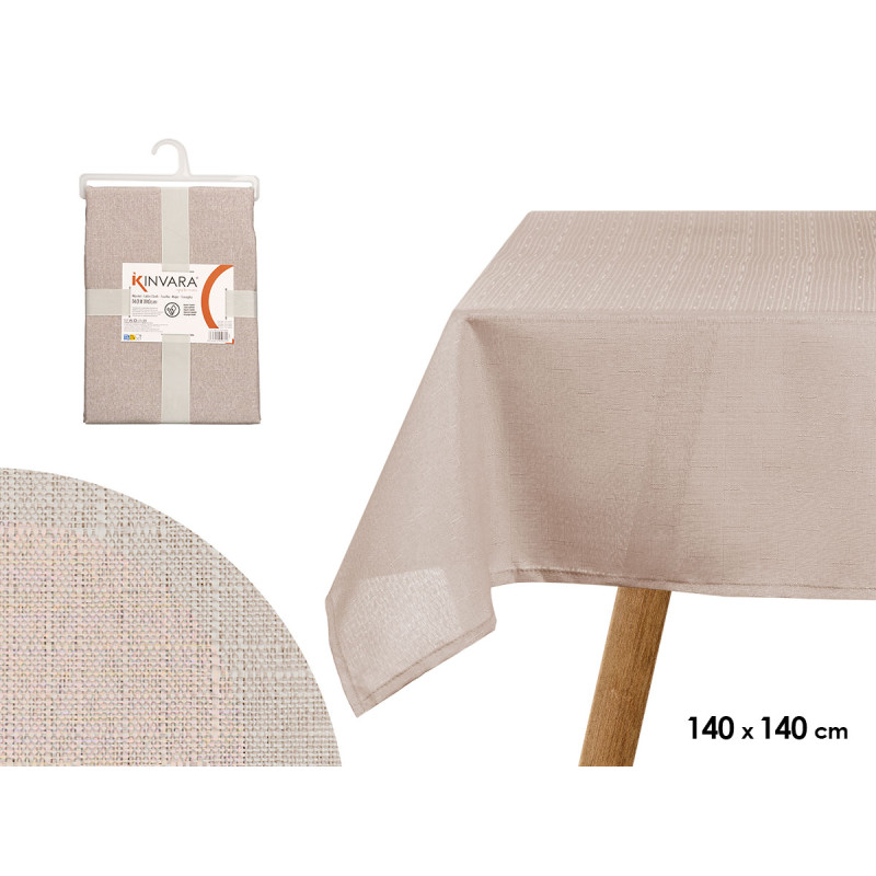 POLYESTER TABLECLOTH 140X140CM LIGHT GREY