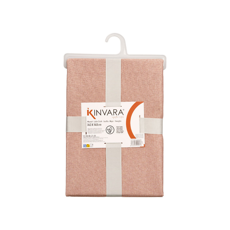 NAPPE EN POLYESTER 140X140CM ROSE PÂLE