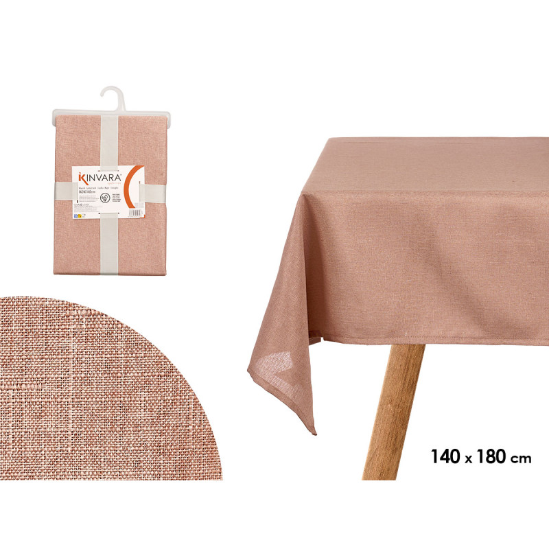 POLYESTER TABLECLOTH 140X180CM PALE PINK