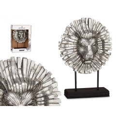 TESTA DI LEONE CON BASE IN ARGENTO