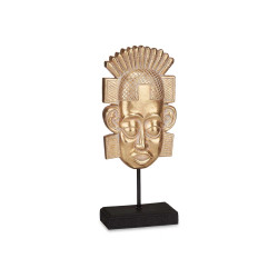 ESTATUETA DE CABEÇA DE ÍNDIO COM BASE DOURADA