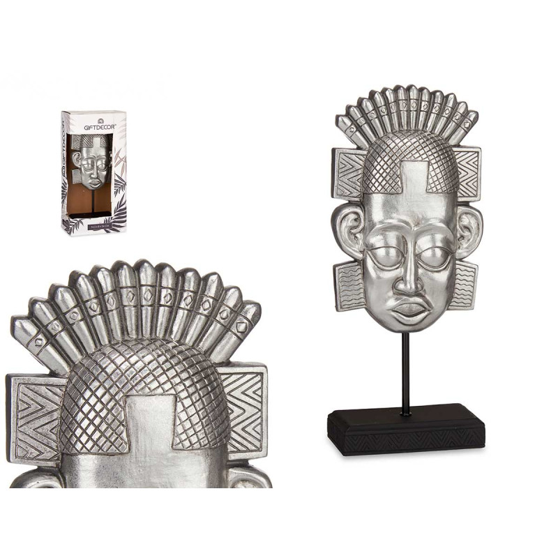 CABEZA INDIO CON BASE PLATA