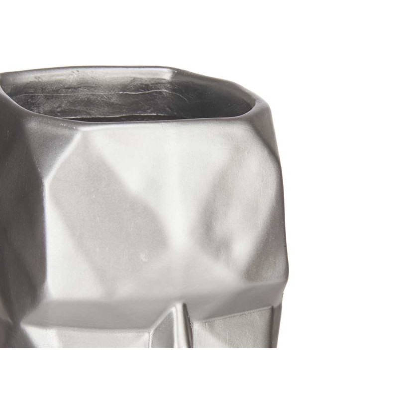 VASE 3D FACE SILVER