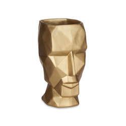 VASE VISAGE 3D OR