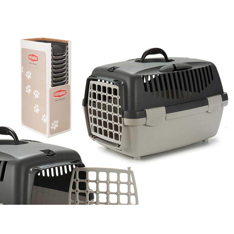 PLASTIC CAT TRANSPORTER GREY