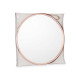 MIROIR ROND POIGNÉE SIMILI-CUIR BRONZE PETIT
