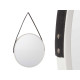 MIROIR ROND POIGNÉE SIMILI-CUIR BLANC PETIT