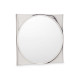 MIROIR ROND POIGNÉE SIMILI-CUIR BLANC PETIT