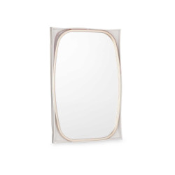 RECTANG MIRROR IMITATION LEATHER HANDLE CHAMPAGNE