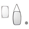 MIROIR RECTANGULAIRE POIGNÉE SIMILI-CUIR NOIR