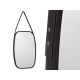 RECTANG MIRROR IMITATION LEATHER HANDLE BLACK 