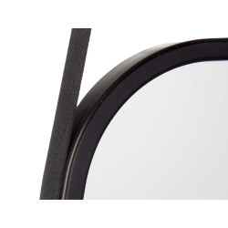 MIROIR RECTANGULAIRE POIGNÉE SIMILI-CUIR NOIR