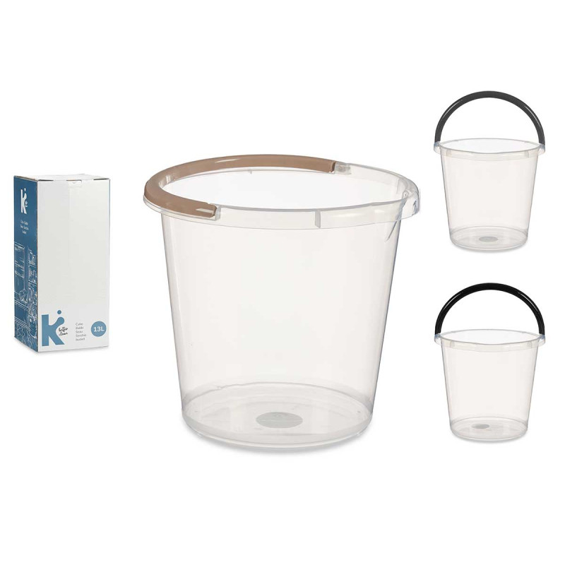 CUBO AGUA TRANSPARENTE 13L CON ASA SURT 3 COL OSC