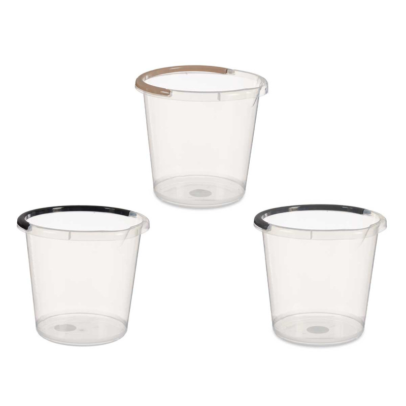 CUBO AGUA TRANSPARENTE 13L CON ASA SURT 3 COL OSC